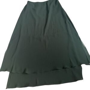 ALEX Women's Size 12 Black A-Line Chiffon Long‎ Skirt Formal